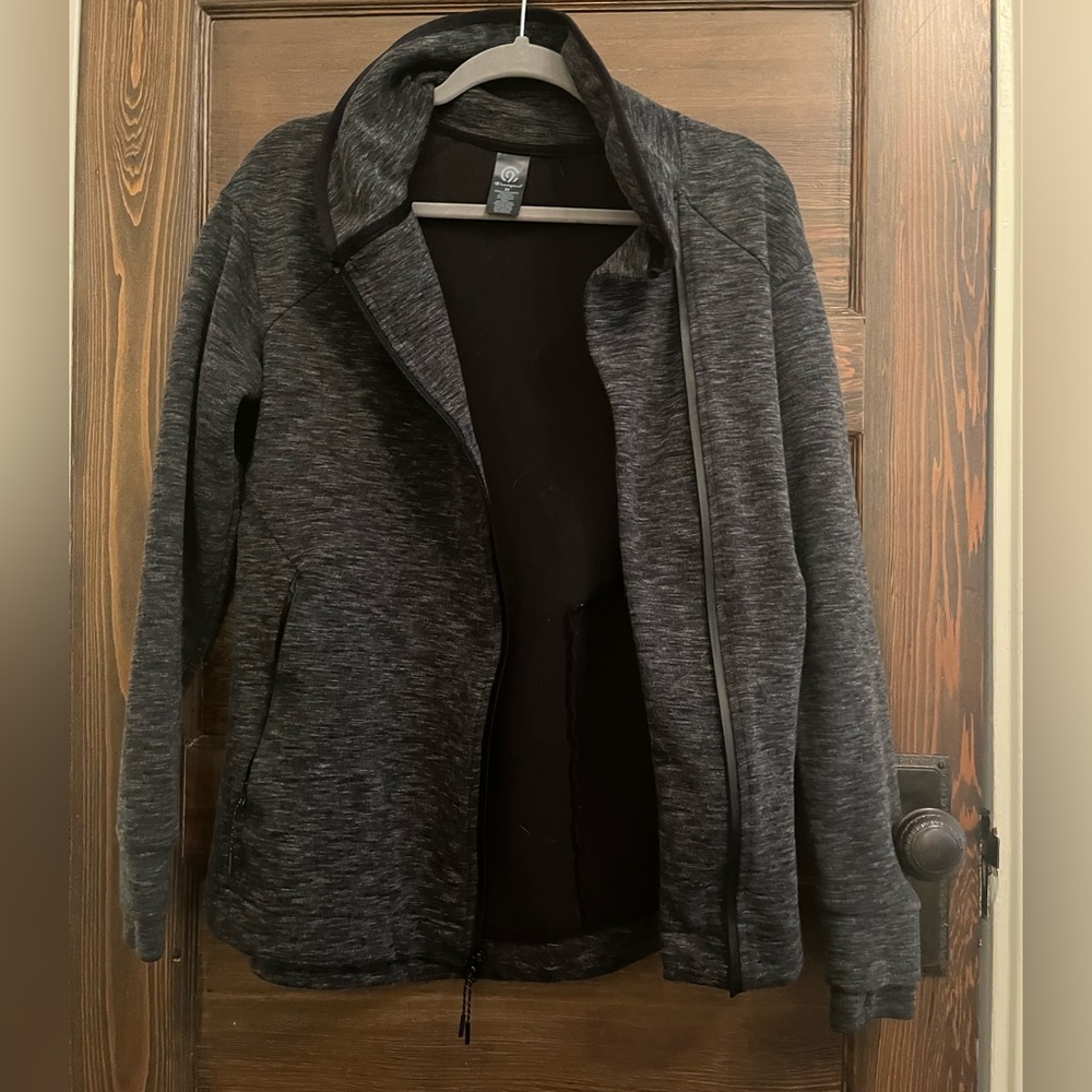 Champion Jacket Sweater Long Sleeve Collard Full Zip Dark Gray Women Size M